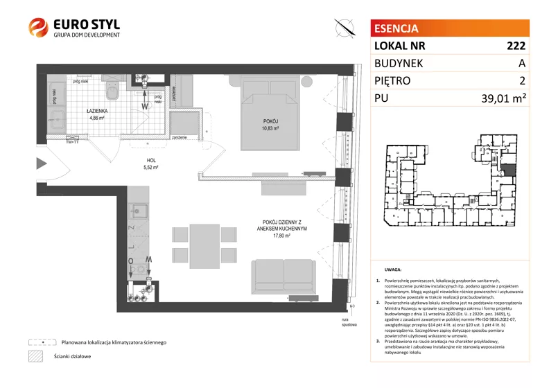 Lokal użytkowy 39,01 m², oferta nr A/222, Esencja - lokale usługowe, Gdańsk, Śródmieście, Dolne Miasto, ul. Kamienna Grobla / Jałmużnicza