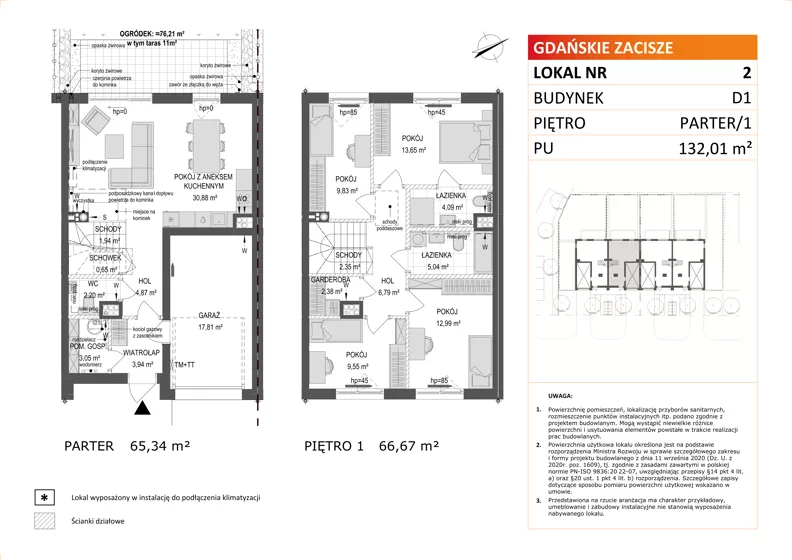 1 pokój, mieszkanie 132,01 m², parter, oferta nr D1/2, Gdańskie Zacisze, Gdańsk, Kokoszki, ul. Bysewska