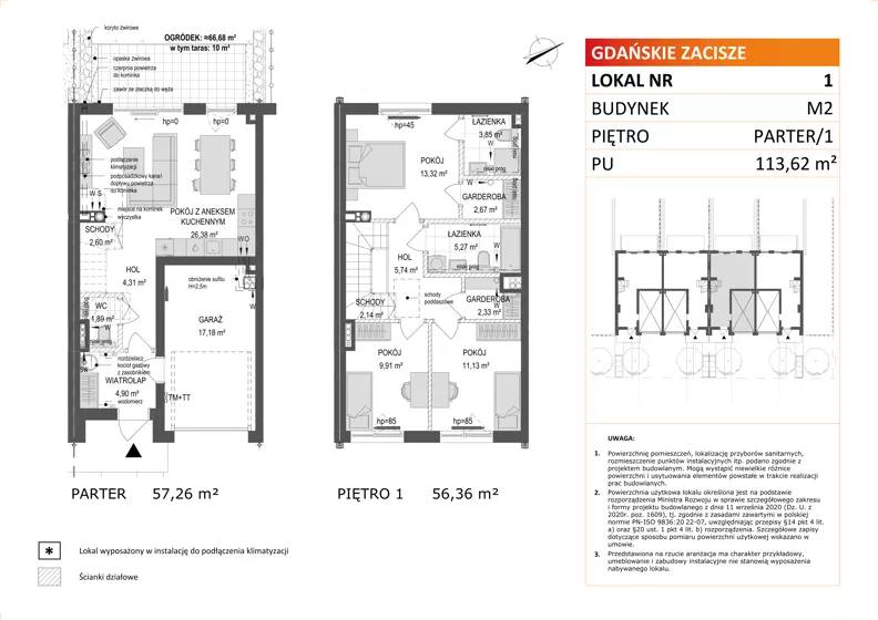 1 pokój, mieszkanie 113,62 m², parter, oferta nr M2/1, Gdańskie Zacisze, Gdańsk, Kokoszki, ul. Bysewska
