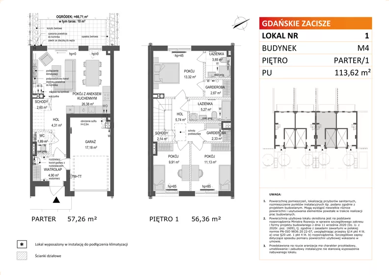 1 pokój, mieszkanie 113,62 m², parter, oferta nr M4/1, Gdańskie Zacisze, Gdańsk, Kokoszki, ul. Bysewska