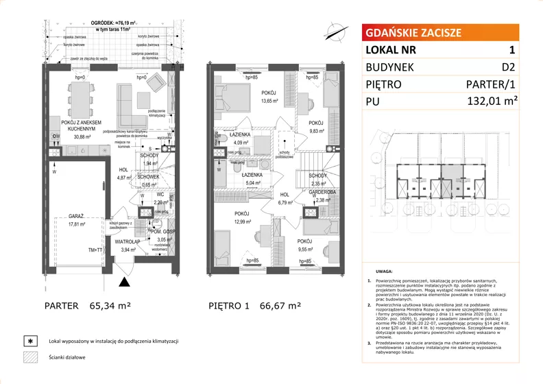 1 pokój, mieszkanie 132,01 m², parter, oferta nr D2/1, Gdańskie Zacisze, Gdańsk, Kokoszki, ul. Bysewska