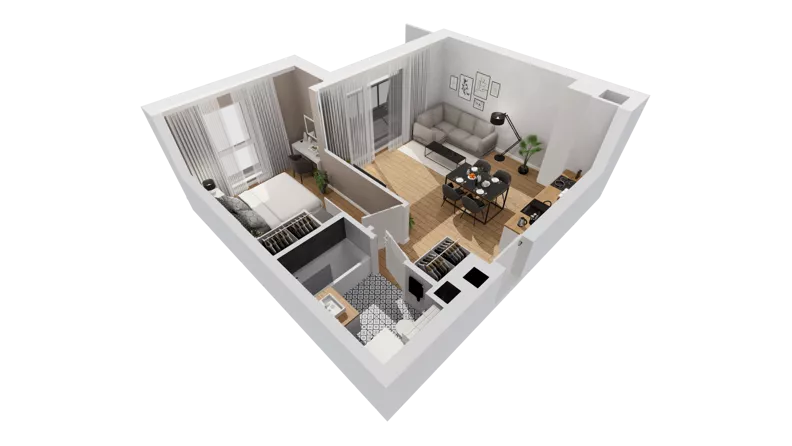 2 pokoje, mieszkanie 43,93 m², piętro 2, oferta nr C9/36, Konstelacja - etap III, Gdynia, Pogórze, ul. Paderewskiego