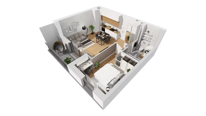 2 pokoje, mieszkanie 43,93 m², piętro 2, oferta nr C9/36, Konstelacja - etap III, Gdynia, Pogórze, ul. Paderewskiego
