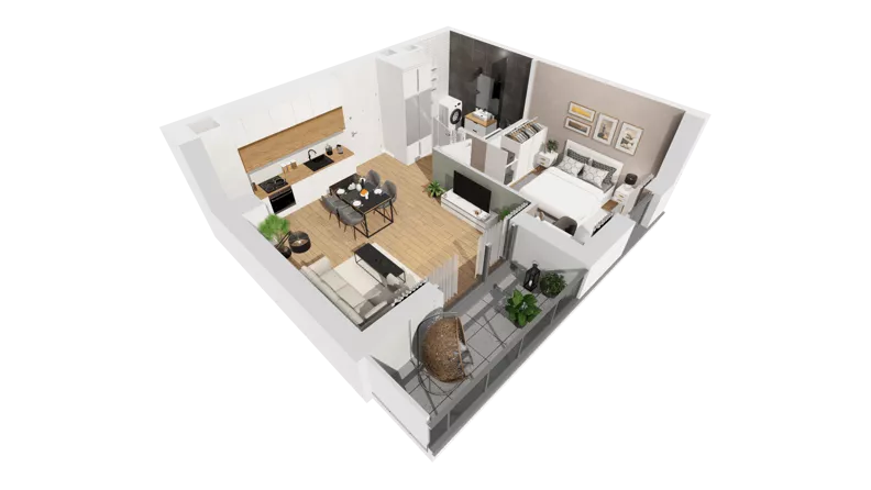 2 pokoje, mieszkanie 43,93 m², piętro 2, oferta nr C9/36, Konstelacja - etap III, Gdynia, Pogórze, ul. Paderewskiego