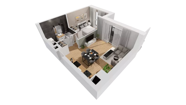2 pokoje, mieszkanie 43,93 m², piętro 2, oferta nr C9/36, Konstelacja - etap III, Gdynia, Pogórze, ul. Paderewskiego