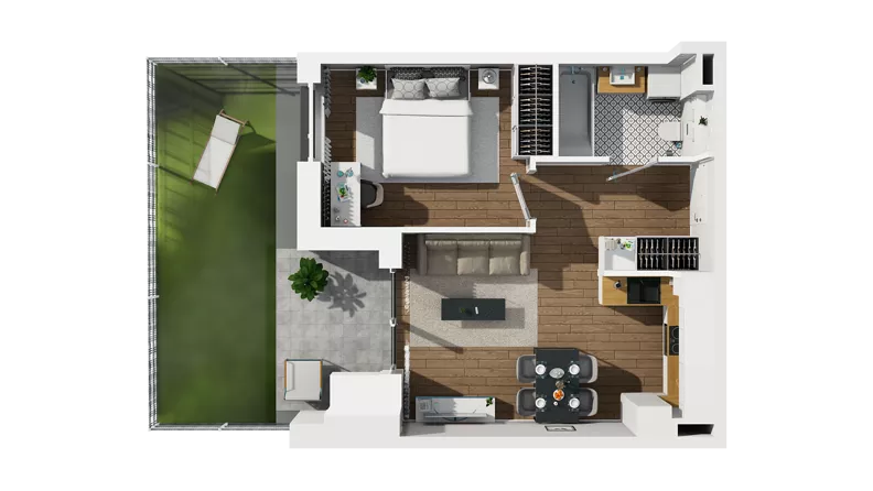 2 pokoje, mieszkanie 39,13 m², parter, oferta nr D/5, Osiedle Warszawska - etap II, Gdańsk, Ujeścisko-Łostowice, Ujeścisko, ul. Warszawska