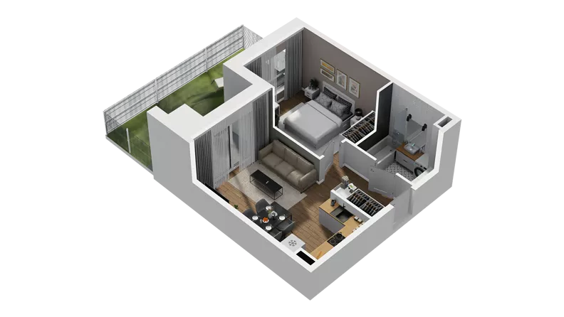 2 pokoje, mieszkanie 39,13 m², parter, oferta nr D/5, Osiedle Warszawska - etap II, Gdańsk, Ujeścisko-Łostowice, Ujeścisko, ul. Warszawska