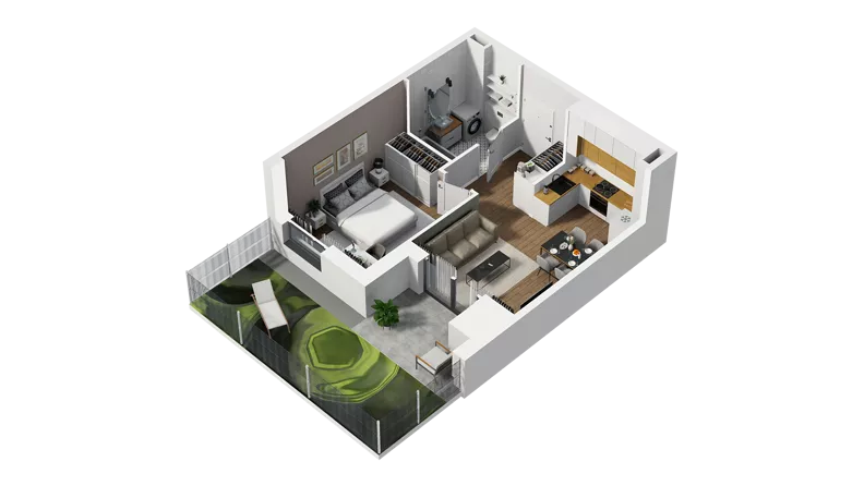 2 pokoje, mieszkanie 39,13 m², parter, oferta nr D/5, Osiedle Warszawska - etap II, Gdańsk, Ujeścisko-Łostowice, Ujeścisko, ul. Warszawska
