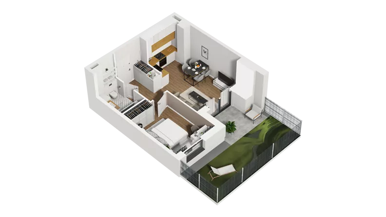 2 pokoje, mieszkanie 39,13 m², parter, oferta nr D/5, Osiedle Warszawska - etap II, Gdańsk, Ujeścisko-Łostowice, Ujeścisko, ul. Warszawska