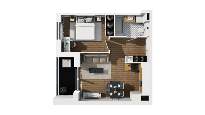 2 pokoje, mieszkanie 39,46 m², piętro 1, oferta nr D/16, Osiedle Warszawska - etap II, Gdańsk, Ujeścisko-Łostowice, Ujeścisko, ul. Warszawska
