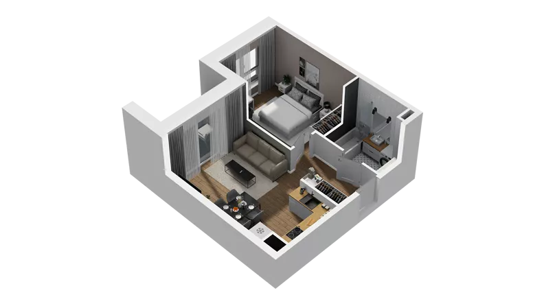 2 pokoje, mieszkanie 39,46 m², piętro 1, oferta nr D/16, Osiedle Warszawska - etap II, Gdańsk, Ujeścisko-Łostowice, Ujeścisko, ul. Warszawska