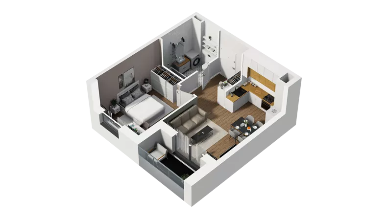 2 pokoje, mieszkanie 39,46 m², piętro 1, oferta nr D/16, Osiedle Warszawska - etap II, Gdańsk, Ujeścisko-Łostowice, Ujeścisko, ul. Warszawska