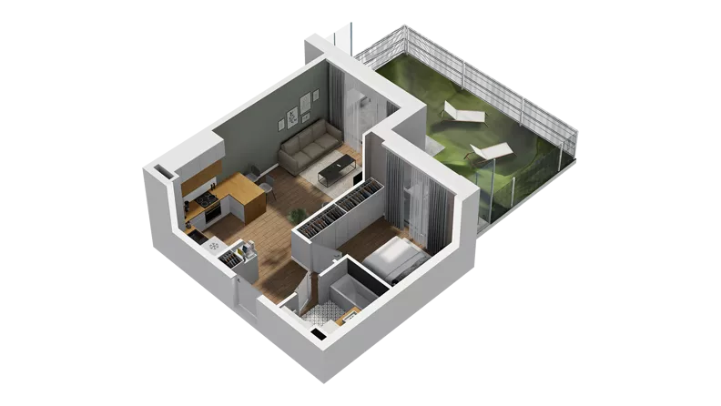 2 pokoje, mieszkanie 38,89 m², parter, oferta nr C/8, Osiedle Warszawska - etap II, Gdańsk, Ujeścisko-Łostowice, Ujeścisko, ul. Warszawska