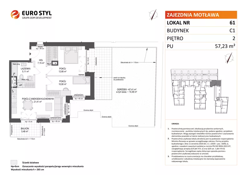 3 pokoje, mieszkanie 57,23 m², piętro 2, oferta nr C1/61, Zajezdnia Motława - bud C1, Gdańsk, Śródmieście, Dolne Miasto, ul. Kurza