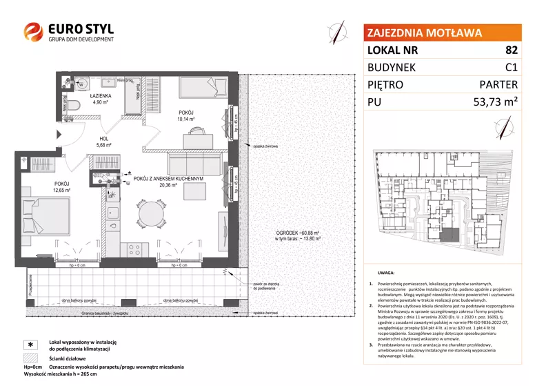 3 pokoje, mieszkanie 53,73 m², parter, oferta nr C1/82, Zajezdnia Motława - bud C1, Gdańsk, Śródmieście, Dolne Miasto, ul. Kurza