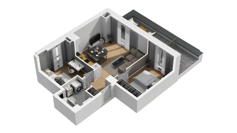 3 pokoje, mieszkanie 49,10 m², piętro 4, oferta nr B/47, Osiedle Orzechowa, Gdynia, Chylonia, ul. Meksykańska/Orzechowa