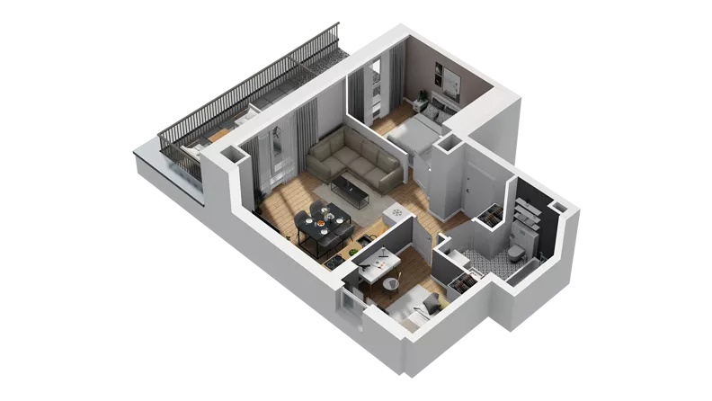 3 pokoje, mieszkanie 49,10 m², piętro 4, oferta nr B/47, Osiedle Orzechowa, Gdynia, Chylonia, ul. Meksykańska/Orzechowa