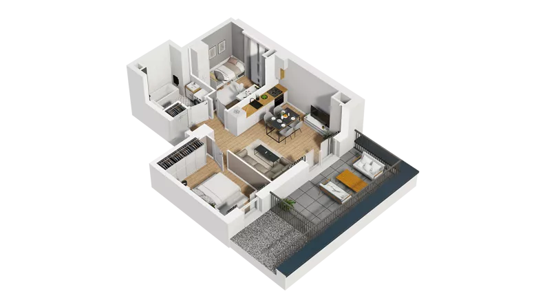 3 pokoje, mieszkanie 49,10 m², piętro 4, oferta nr B/47, Osiedle Orzechowa, Gdynia, Chylonia, ul. Meksykańska/Orzechowa