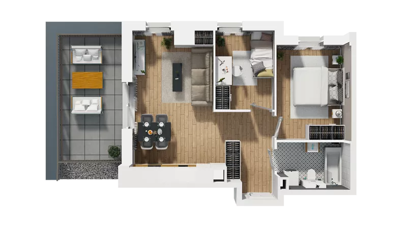 3 pokoje, mieszkanie 52,26 m², piętro 4, oferta nr B/48, Osiedle Orzechowa, Gdynia, Chylonia, ul. Meksykańska/Orzechowa