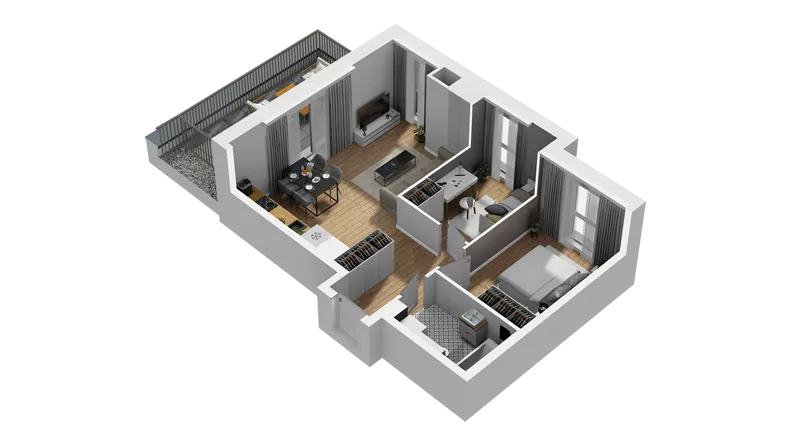 3 pokoje, mieszkanie 52,26 m², piętro 4, oferta nr B/48, Osiedle Orzechowa, Gdynia, Chylonia, ul. Meksykańska/Orzechowa