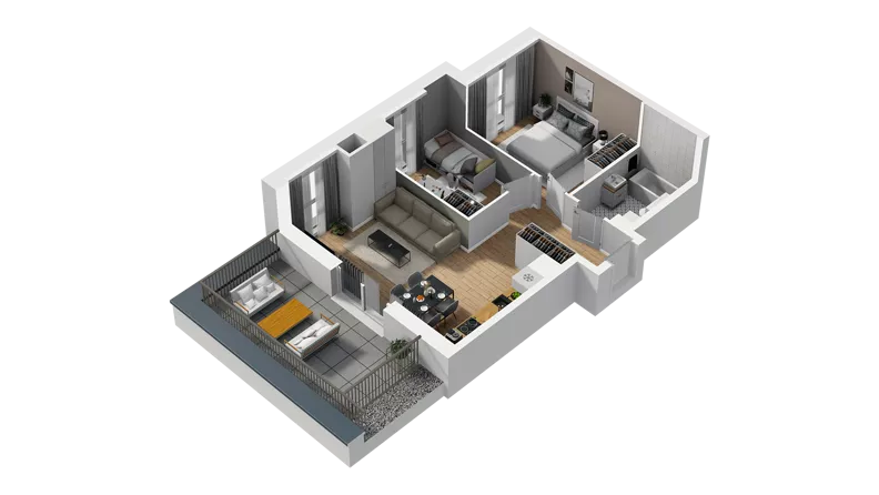 3 pokoje, mieszkanie 52,26 m², piętro 4, oferta nr B/48, Osiedle Orzechowa, Gdynia, Chylonia, ul. Meksykańska/Orzechowa