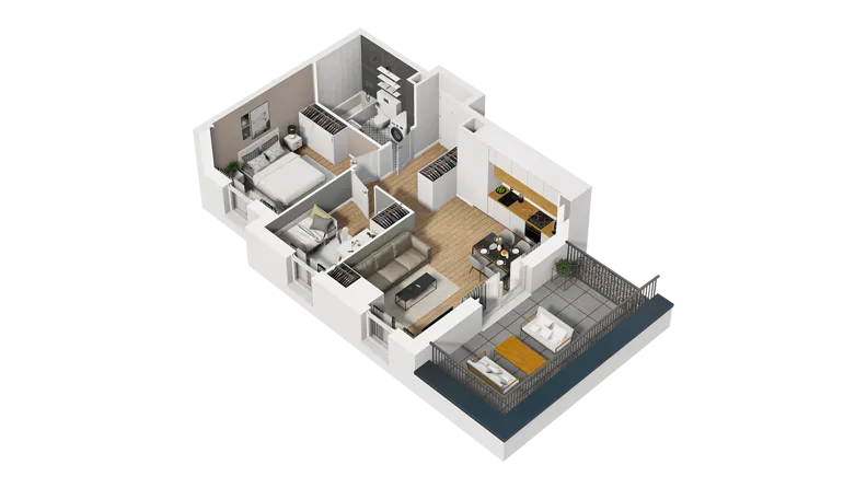 3 pokoje, mieszkanie 52,26 m², piętro 4, oferta nr B/48, Osiedle Orzechowa, Gdynia, Chylonia, ul. Meksykańska/Orzechowa
