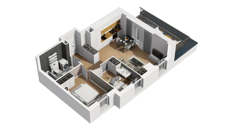 3 pokoje, mieszkanie 52,26 m², piętro 4, oferta nr B/48, Osiedle Orzechowa, Gdynia, Chylonia, ul. Meksykańska/Orzechowa