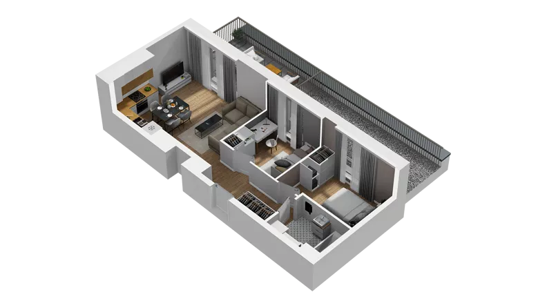 3 pokoje, mieszkanie 48,84 m², piętro 4, oferta nr B/55, Osiedle Orzechowa, Gdynia, Chylonia, ul. Meksykańska/Orzechowa