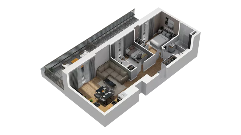 3 pokoje, mieszkanie 48,84 m², piętro 4, oferta nr B/55, Osiedle Orzechowa, Gdynia, Chylonia, ul. Meksykańska/Orzechowa