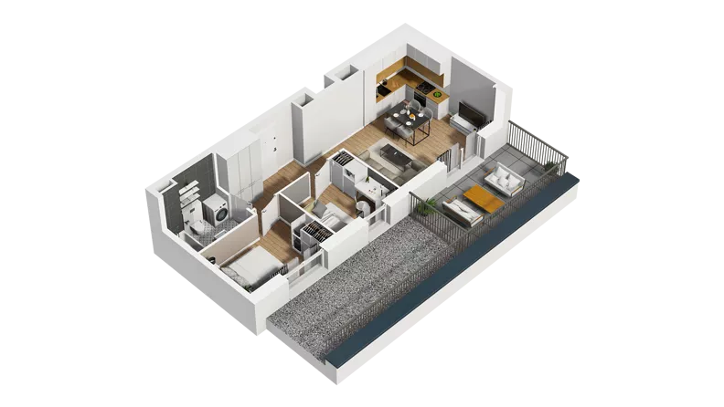 3 pokoje, mieszkanie 48,84 m², piętro 4, oferta nr B/55, Osiedle Orzechowa, Gdynia, Chylonia, ul. Meksykańska/Orzechowa