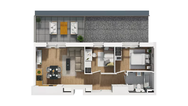 3 pokoje, mieszkanie 49,62 m², piętro 4, oferta nr C/53, Osiedle Orzechowa, Gdynia, Chylonia, ul. Meksykańska/Orzechowa