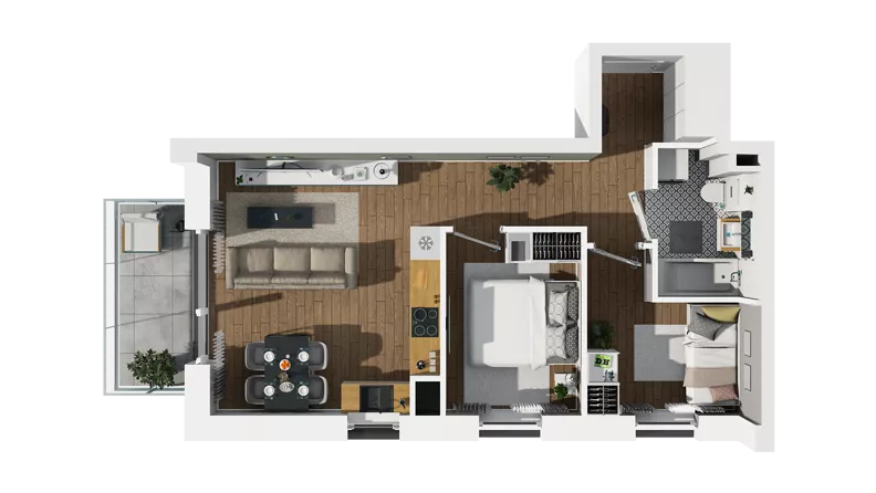 3 pokoje, mieszkanie 47,98 m², piętro 1, oferta nr D/11, Osiedle Warszawska - etap II, Gdańsk, Ujeścisko-Łostowice, Ujeścisko, ul. Warszawska