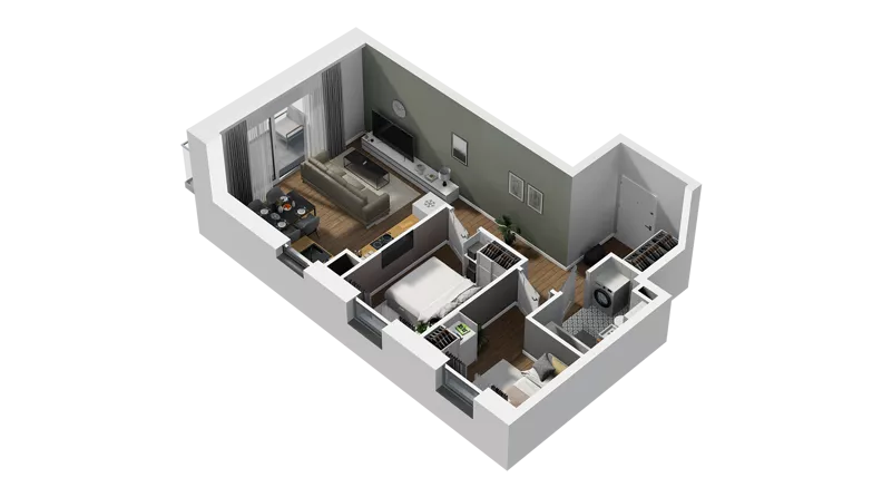 3 pokoje, mieszkanie 47,98 m², piętro 1, oferta nr D/11, Osiedle Warszawska - etap II, Gdańsk, Ujeścisko-Łostowice, Ujeścisko, ul. Warszawska