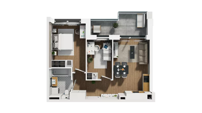 3 pokoje, mieszkanie 50,41 m², piętro 1, oferta nr D/12, Osiedle Warszawska - etap II, Gdańsk, Ujeścisko-Łostowice, Ujeścisko, ul. Warszawska