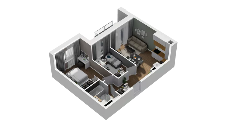 3 pokoje, mieszkanie 50,41 m², piętro 1, oferta nr D/12, Osiedle Warszawska - etap II, Gdańsk, Ujeścisko-Łostowice, Ujeścisko, ul. Warszawska