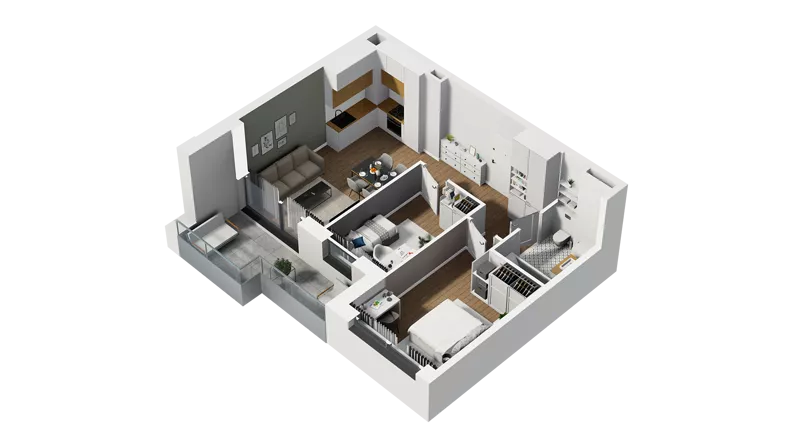 3 pokoje, mieszkanie 50,41 m², piętro 1, oferta nr D/12, Osiedle Warszawska - etap II, Gdańsk, Ujeścisko-Łostowice, Ujeścisko, ul. Warszawska