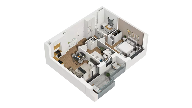 3 pokoje, mieszkanie 50,41 m², piętro 1, oferta nr D/12, Osiedle Warszawska - etap II, Gdańsk, Ujeścisko-Łostowice, Ujeścisko, ul. Warszawska