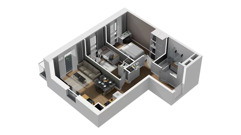 3 pokoje, mieszkanie 53,76 m², piętro 1, oferta nr D/14, Osiedle Warszawska - etap II, Gdańsk, Ujeścisko-Łostowice, Ujeścisko, ul. Warszawska