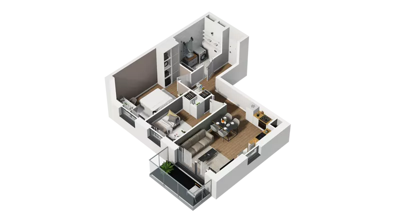 3 pokoje, mieszkanie 53,76 m², piętro 1, oferta nr D/14, Osiedle Warszawska - etap II, Gdańsk, Ujeścisko-Łostowice, Ujeścisko, ul. Warszawska