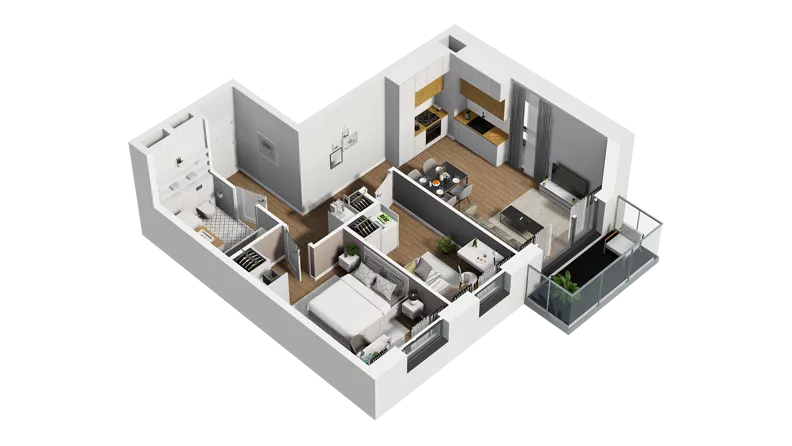 3 pokoje, mieszkanie 53,76 m², piętro 1, oferta nr D/14, Osiedle Warszawska - etap II, Gdańsk, Ujeścisko-Łostowice, Ujeścisko, ul. Warszawska