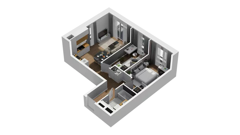 3 pokoje, mieszkanie 53,76 m², piętro 1, oferta nr D/14, Osiedle Warszawska - etap II, Gdańsk, Ujeścisko-Łostowice, Ujeścisko, ul. Warszawska