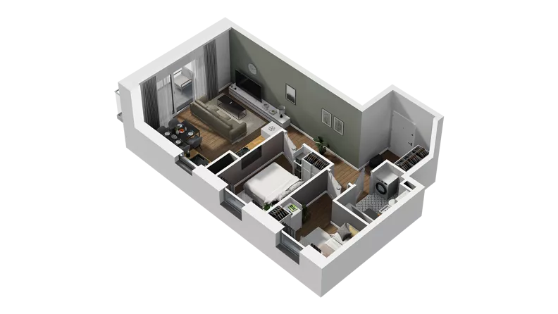3 pokoje, mieszkanie 48,43 m², piętro 4, oferta nr D/35, Osiedle Warszawska - etap II, Gdańsk, Ujeścisko-Łostowice, Ujeścisko, ul. Warszawska