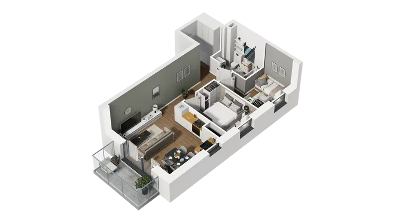 3 pokoje, mieszkanie 48,43 m², piętro 4, oferta nr D/35, Osiedle Warszawska - etap II, Gdańsk, Ujeścisko-Łostowice, Ujeścisko, ul. Warszawska