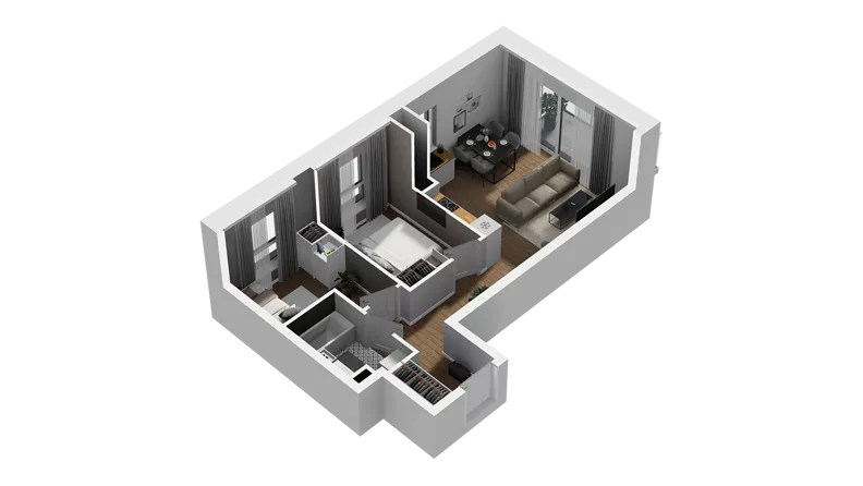 3 pokoje, mieszkanie 48,43 m², piętro 4, oferta nr D/35, Osiedle Warszawska - etap II, Gdańsk, Ujeścisko-Łostowice, Ujeścisko, ul. Warszawska