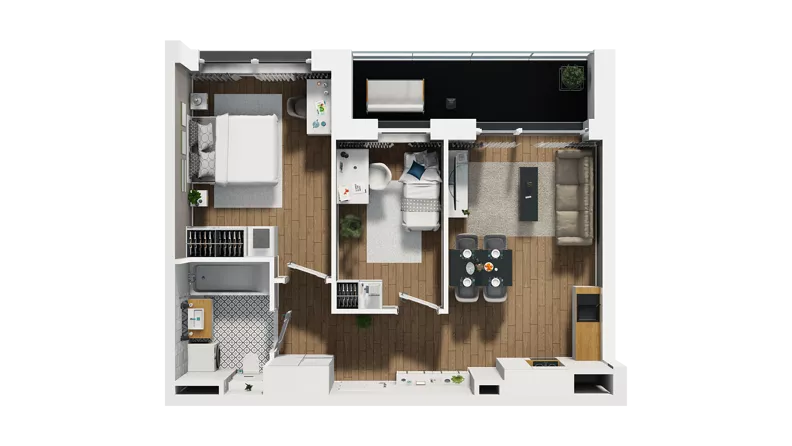 3 pokoje, mieszkanie 50,76 m², piętro 5, oferta nr D/44, Osiedle Warszawska - etap II, Gdańsk, Ujeścisko-Łostowice, Ujeścisko, ul. Warszawska