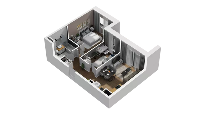 3 pokoje, mieszkanie 50,76 m², piętro 5, oferta nr D/44, Osiedle Warszawska - etap II, Gdańsk, Ujeścisko-Łostowice, Ujeścisko, ul. Warszawska