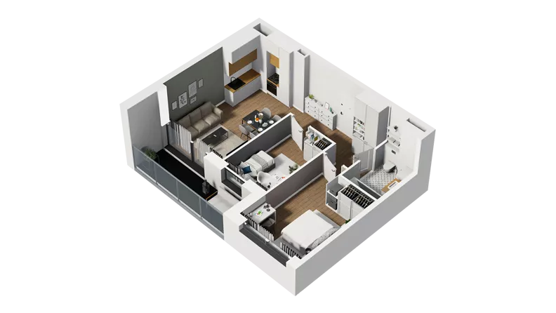 3 pokoje, mieszkanie 50,76 m², piętro 5, oferta nr D/44, Osiedle Warszawska - etap II, Gdańsk, Ujeścisko-Łostowice, Ujeścisko, ul. Warszawska