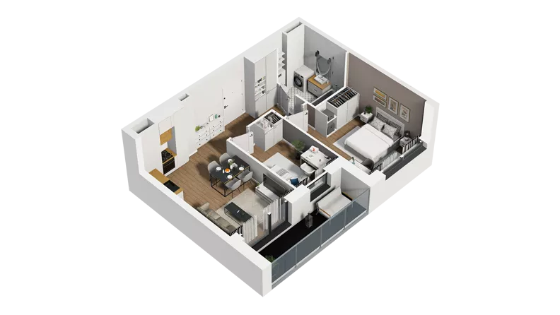 3 pokoje, mieszkanie 50,76 m², piętro 5, oferta nr D/44, Osiedle Warszawska - etap II, Gdańsk, Ujeścisko-Łostowice, Ujeścisko, ul. Warszawska