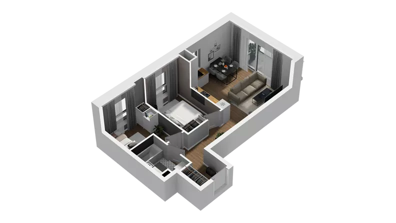 3 pokoje, mieszkanie 47,49 m², piętro 2, oferta nr C/19, Osiedle Warszawska - etap II, Gdańsk, Ujeścisko-Łostowice, Ujeścisko, ul. Warszawska