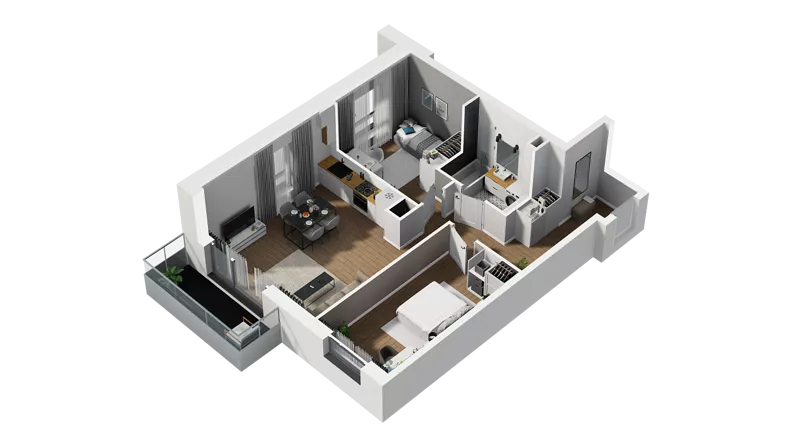 3 pokoje, mieszkanie 61,10 m², piętro 2, oferta nr C/23, Osiedle Warszawska - etap II, Gdańsk, Ujeścisko-Łostowice, Ujeścisko, ul. Warszawska